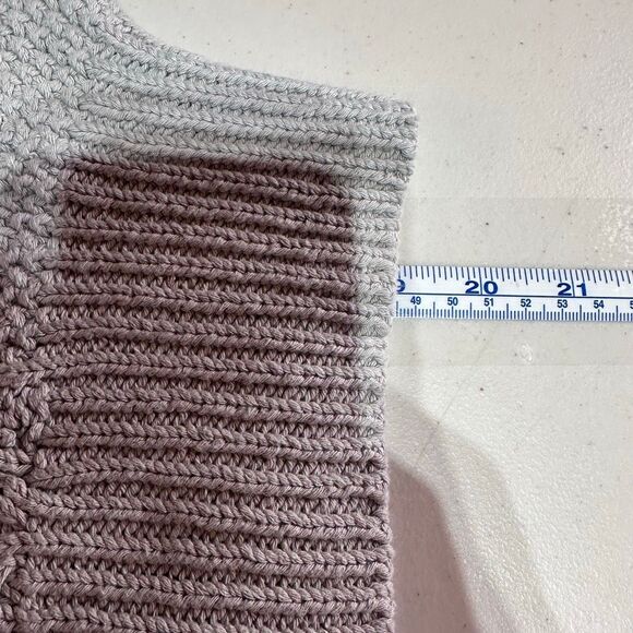 Anthropologie Dip-Dye Marci Pullover Cotton Sweater in Gray Cableknit Size XS - Picture 13 of 13